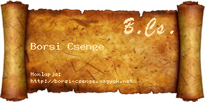 Borsi Csenge névjegykártya